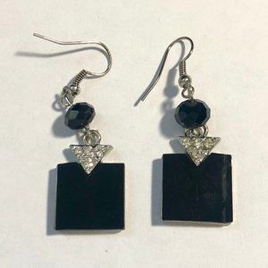 Onyx Square Earrings
